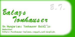 balazs tonhauser business card